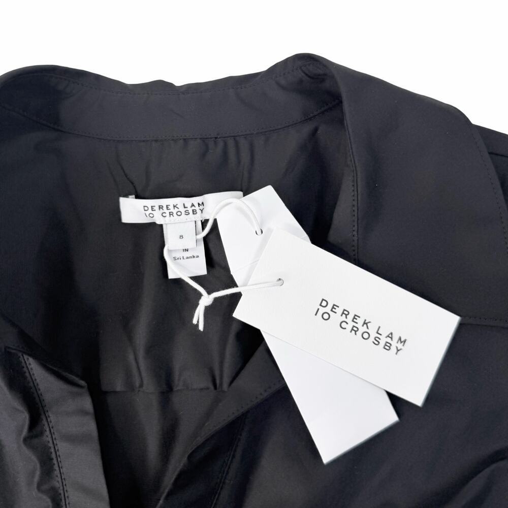 New Derek Lam 10 Crosby Poplin Ruched Midi-Shirtdress Size 8 - Picture 3 of 7
